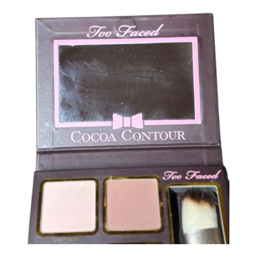 NIB Too Faced Cocoa Contour Highlight Palette Kabuki Brush free ship